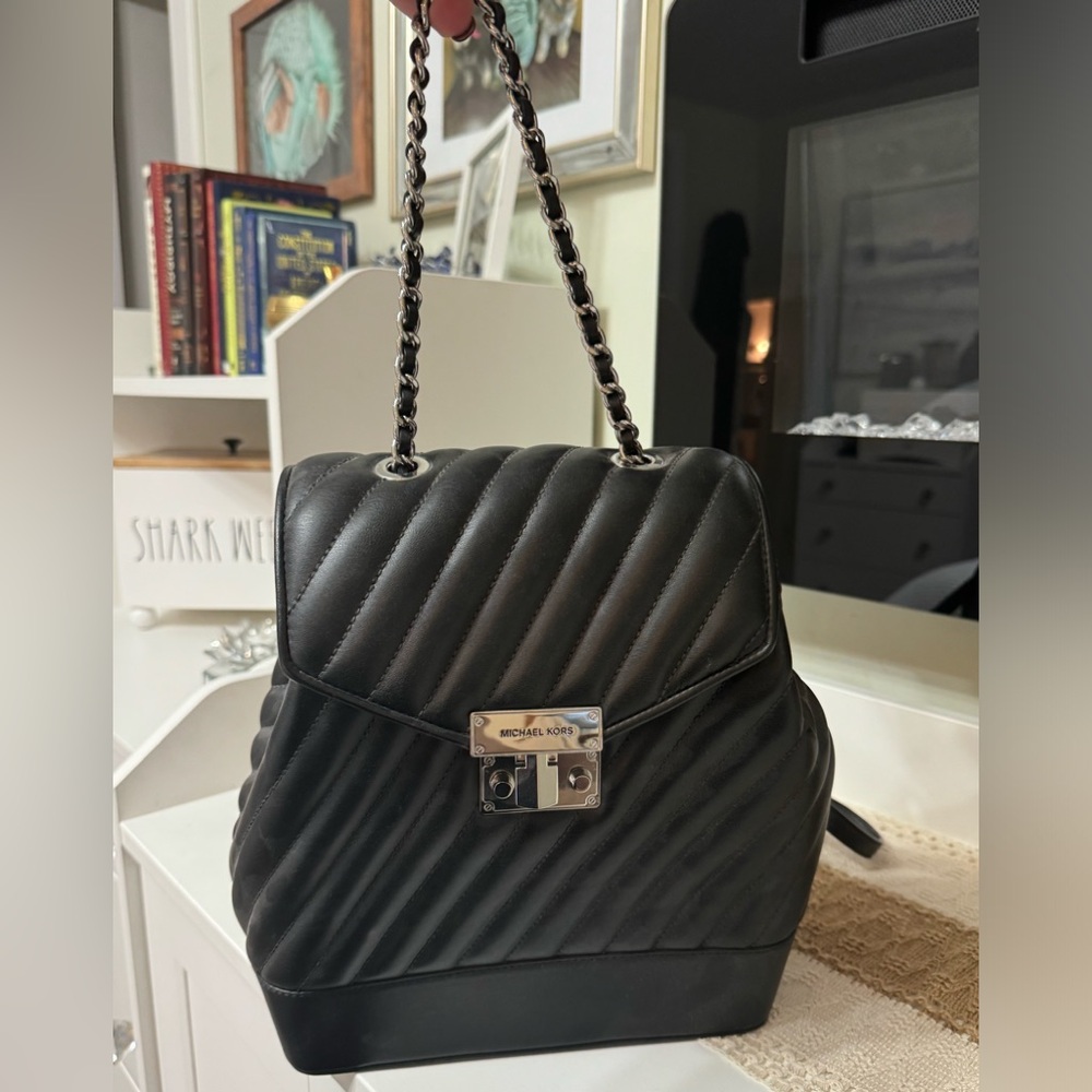 Michael Kors Leather Backpack and wallet bundle